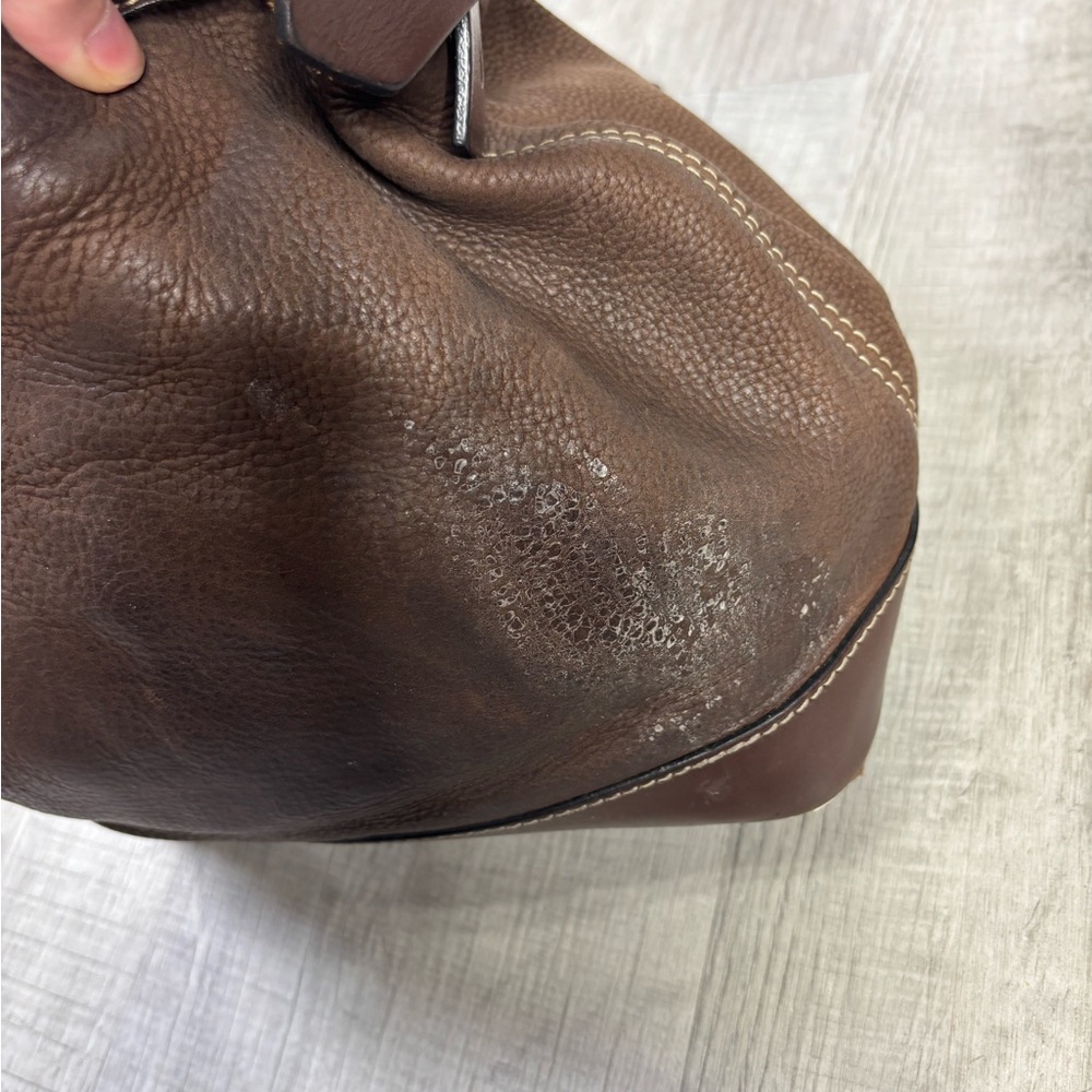 Dooney & Bourke vintage brown leather drawstring bucket bag - Picture 5 of 10